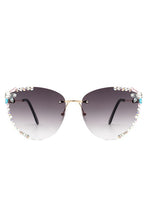 Load image into Gallery viewer, Rimless Rhinestone Fashion Cat Eye Sunglasses