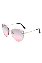 Load image into Gallery viewer, Rimless Rhinestone Fashion Cat Eye Sunglasses