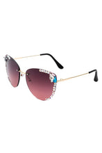 Load image into Gallery viewer, Rimless Rhinestone Fashion Cat Eye Sunglasses