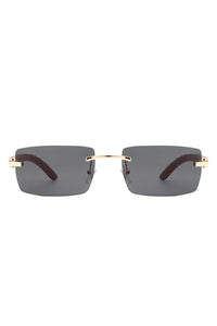 Rectangle Rimless Retro Tinted Sunglasses