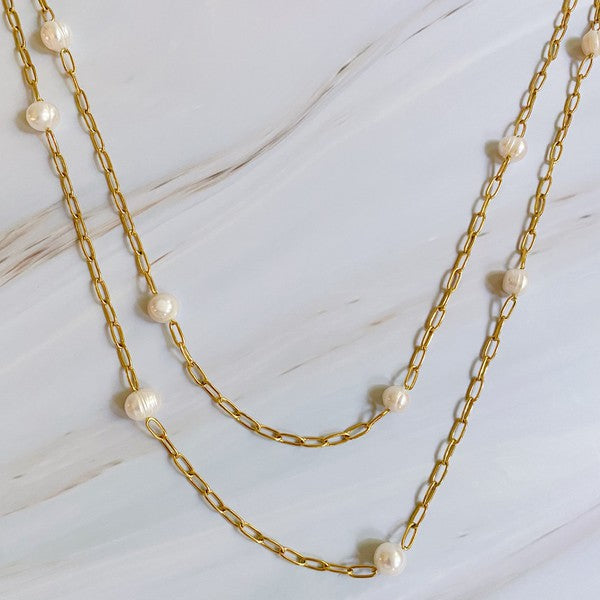 Freshwater Pearl Long Chain Necklace